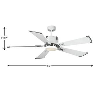 Progress Lighting Glenfalls 56 in. 5-Blade LED Reversible WhiteChestnut AC Motor Transitional Ceiling Fan with Light P250021-028-30