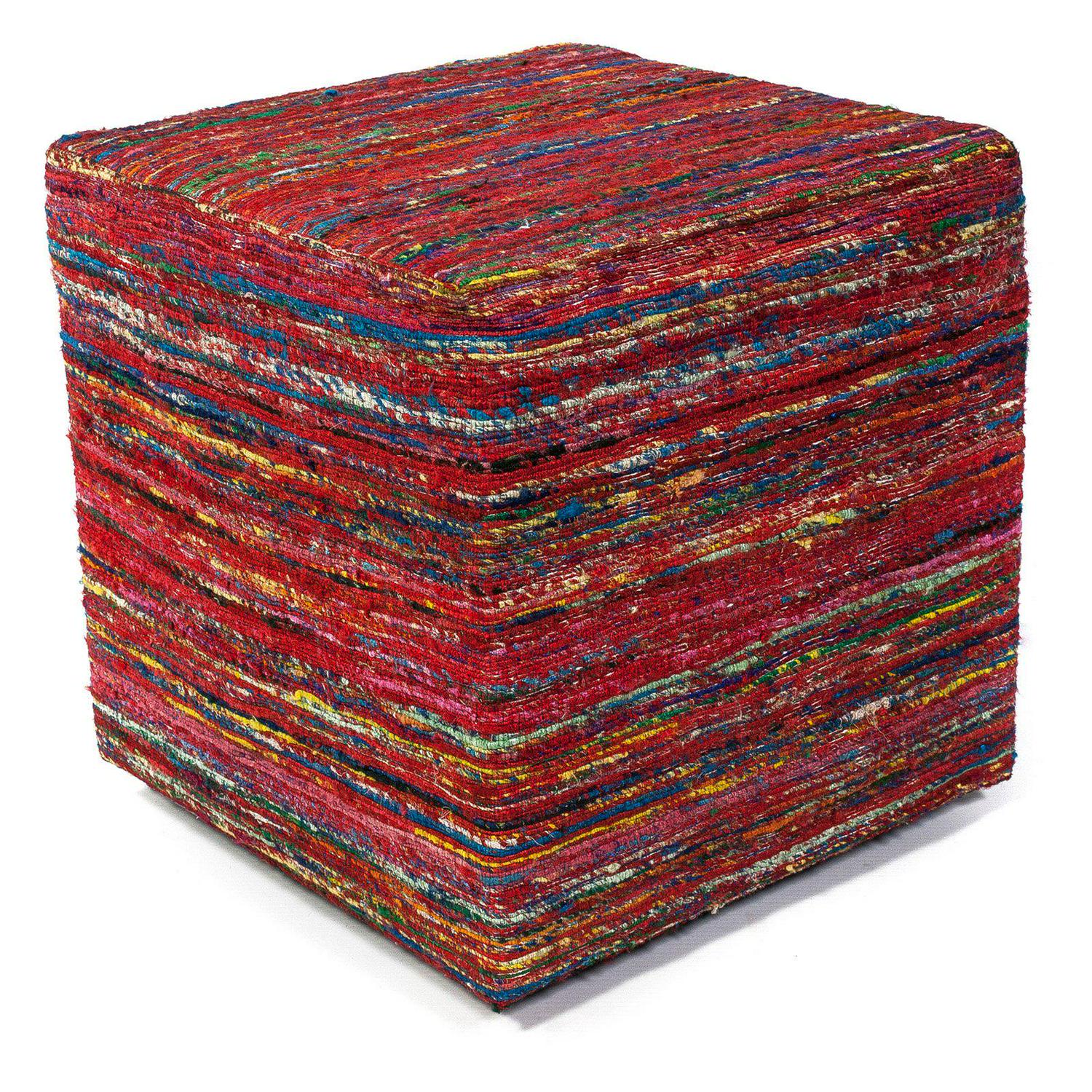 KAS Rugs Multi Viscose Pouf