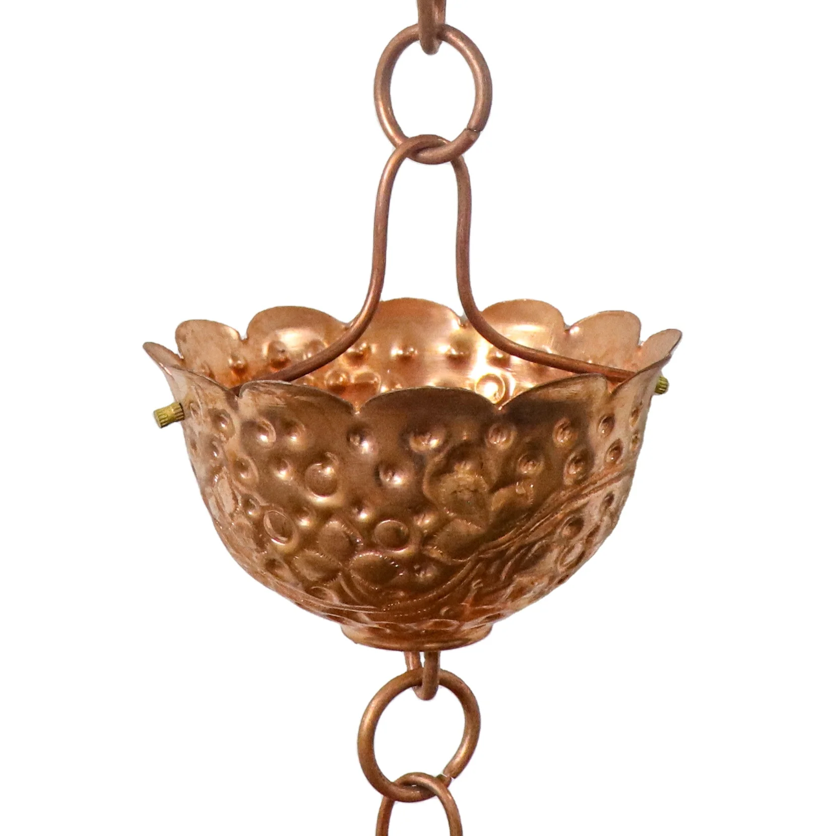 Indoor Outdoor Garden Home Decor Antique Metal Copper Rain chain with multiple pot holder