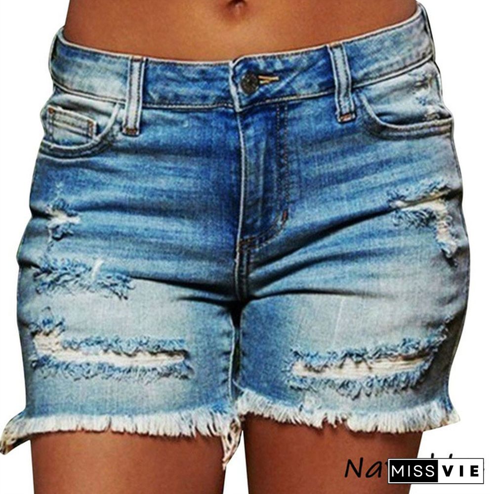 New Women's Fashion Shorts Summer Pants Denim Shorts Jeans Shorts Tight Shorts Casual Shorts Jeans Pants Slim Shorts Plus Size