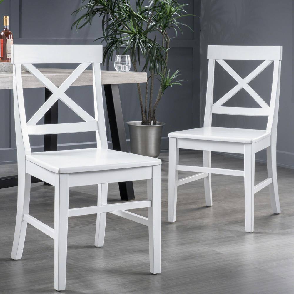 Noble House Roshan White Finish Wood Dining Chairs (Set of 2) 41121