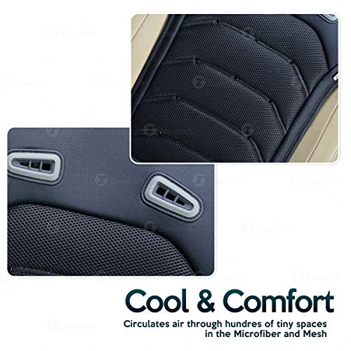 Zone Tech Cooling Car Seat Cushion - Classic Black 12V Automotive Comfortable Cooling Car Seat Cushion Perfect for Summer， Road Trips， and Many More