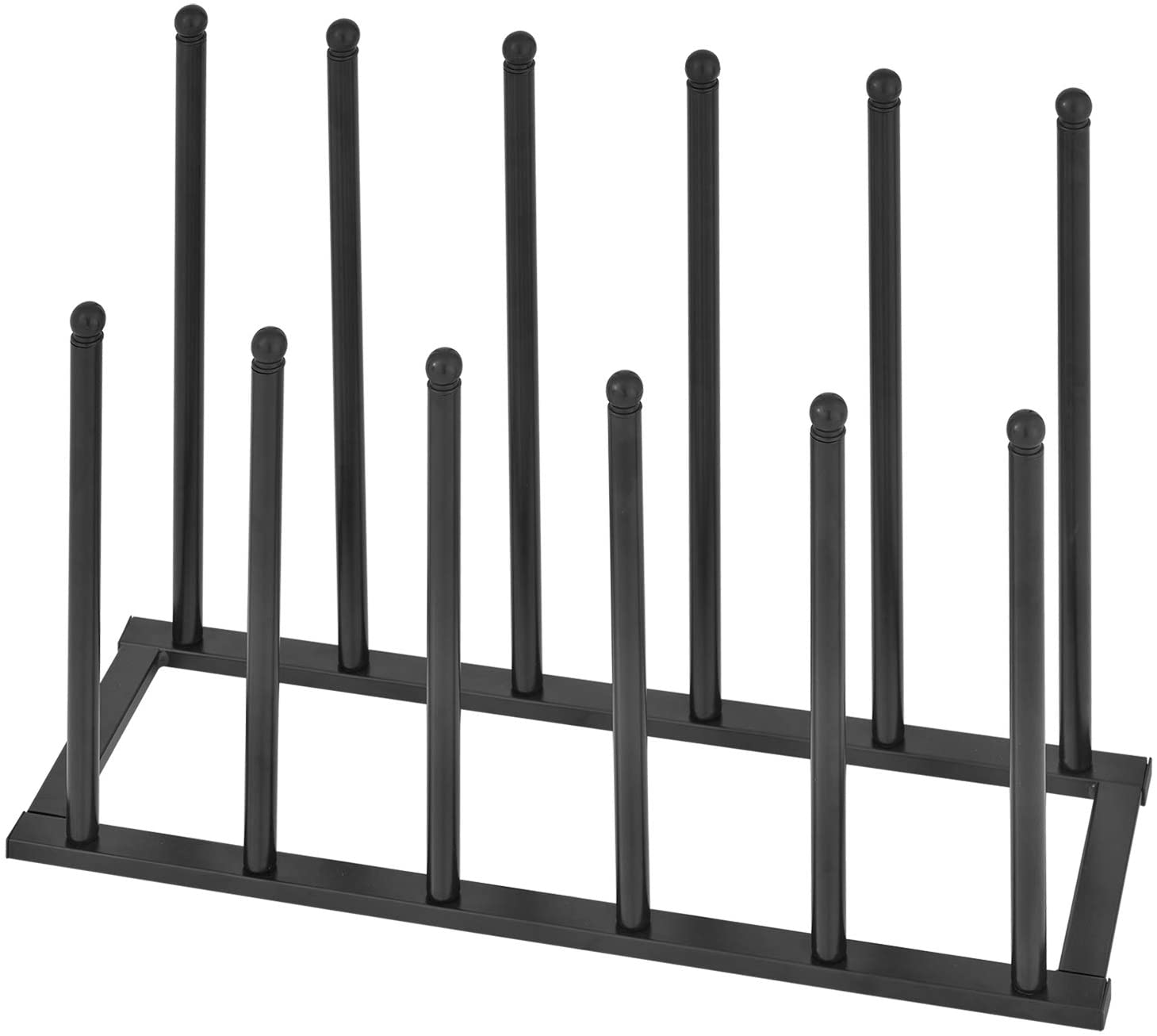 MyGift 6-Pair Sleek Black Metal Boot Shoes Storage Rack