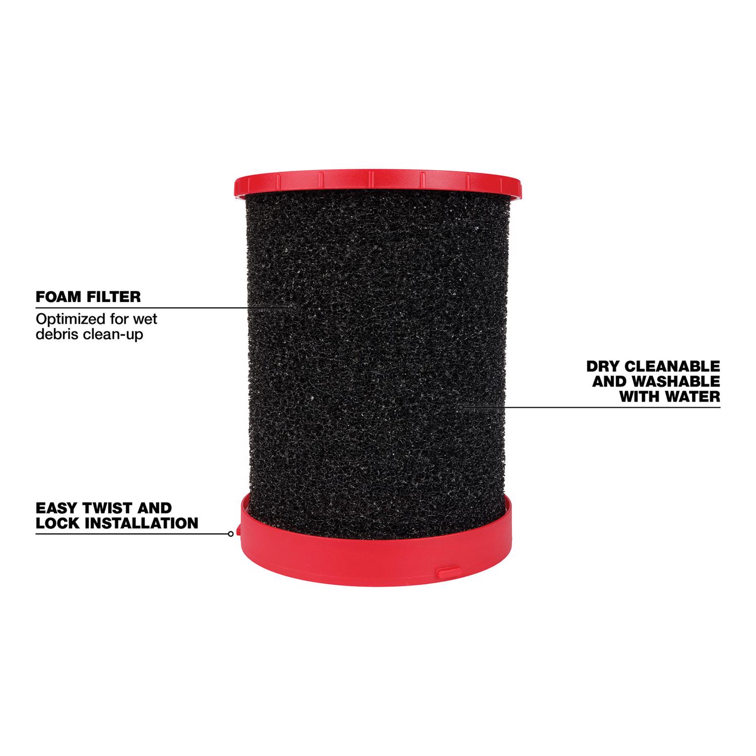 MW Shop Vac Wet/Dry Vac Filter 1 pc