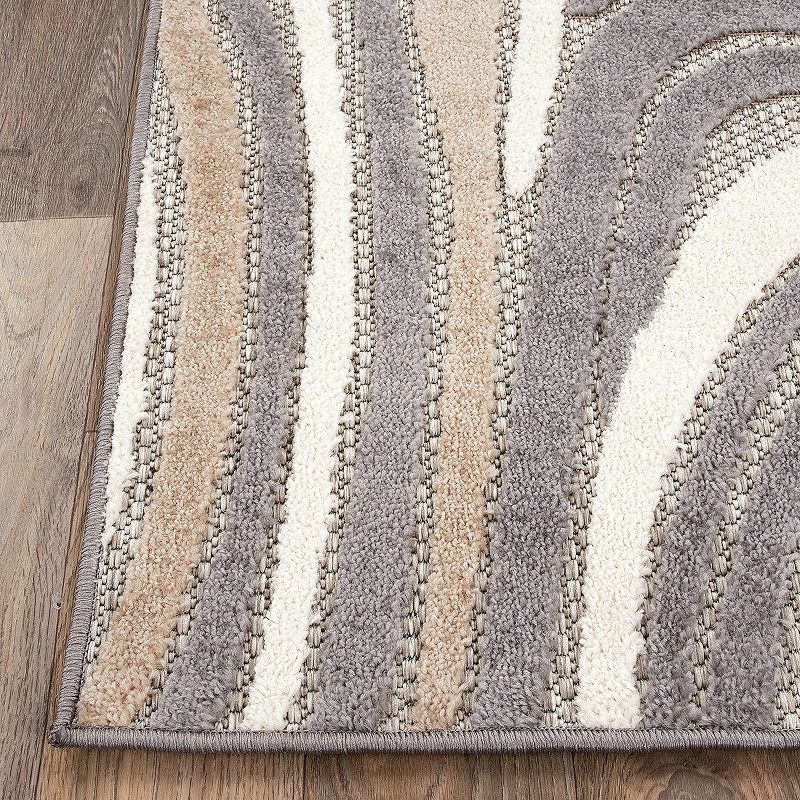 World Rug Gallery Modern Waves Indoor Outdoor Rug