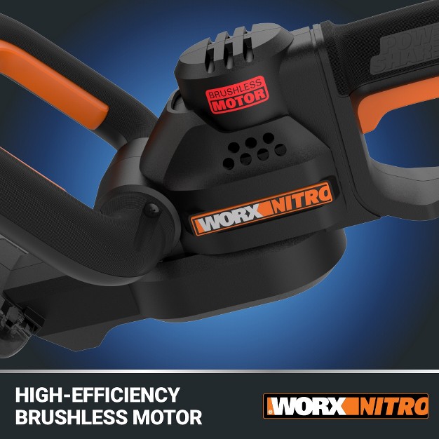 Worx Nitro Wg263 20v Brushless 22 Cordless Hedge Trimmer battery amp Charger Included