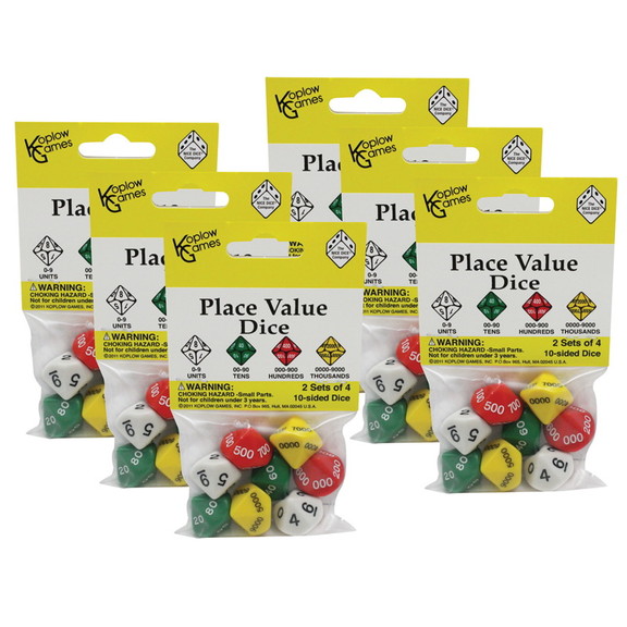 Koplow Games KOP11871 6 Place Value Dice (6 ST)