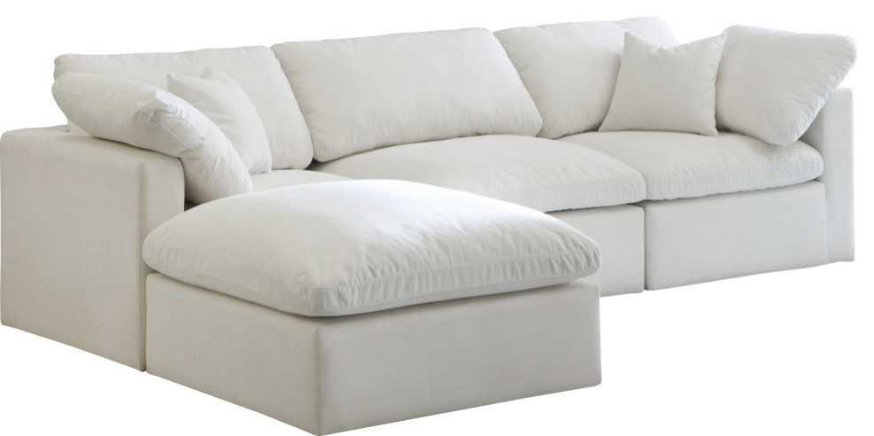 Plush Velvet / Down Standard Comfort L Shaped Modular Sectional   Transitional   Sectional Sofas   by Meridian Furniture  Houzz