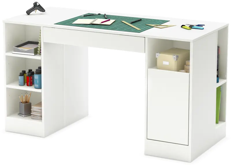 Crea White Craft Table - South Shore