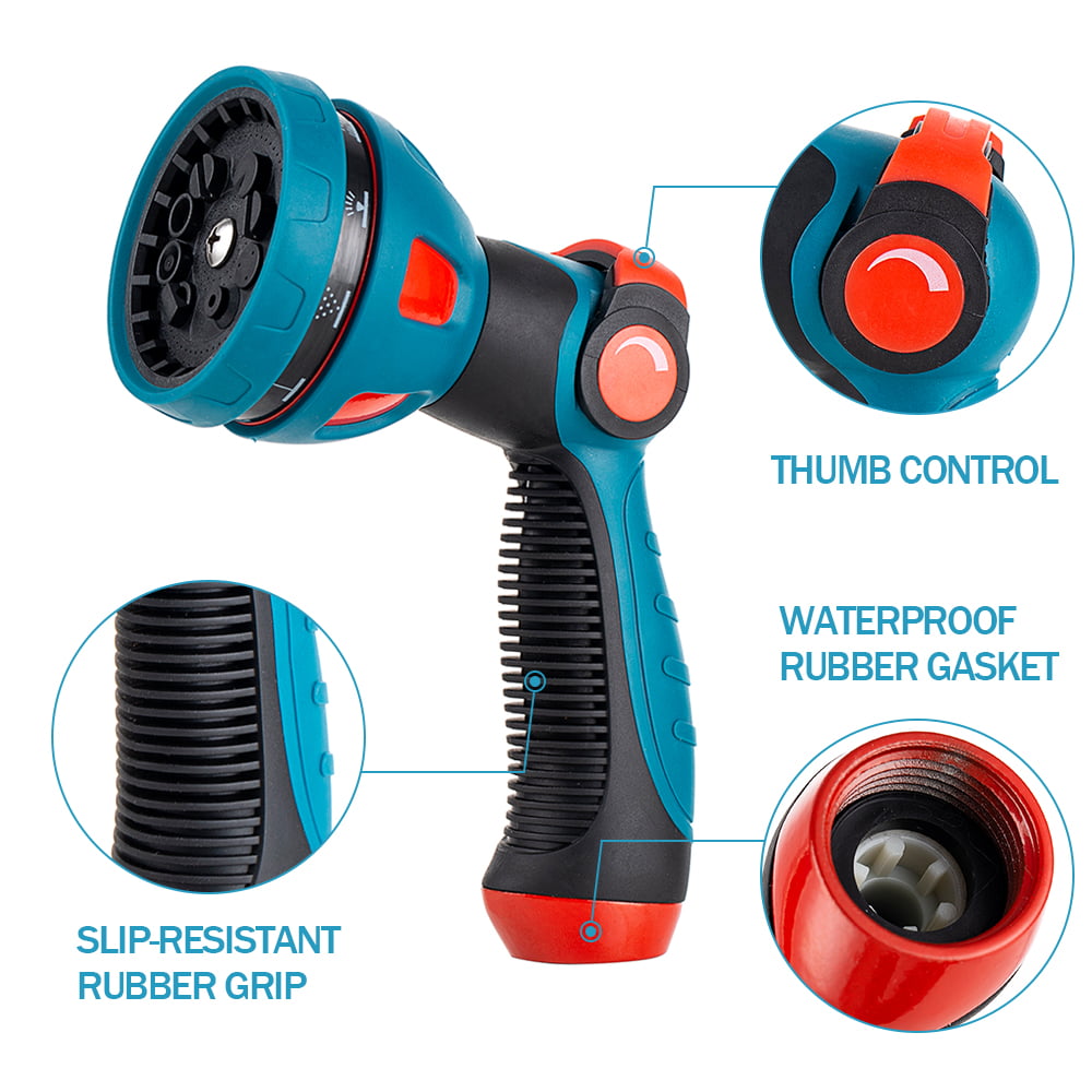 REDESS Garden Hose Nozzle Sprayer Heavy-Duty Metal 10-Pattern