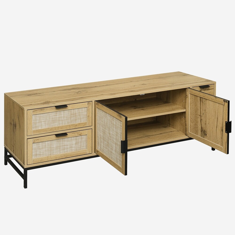 Rattan TV Stand for TVs up to 65\