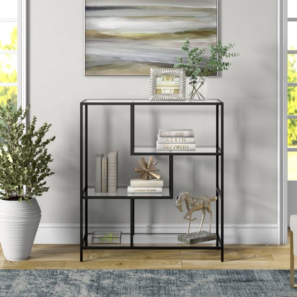 Isla 40'' Tall Rectangular Bookcase in Blackened Bronze