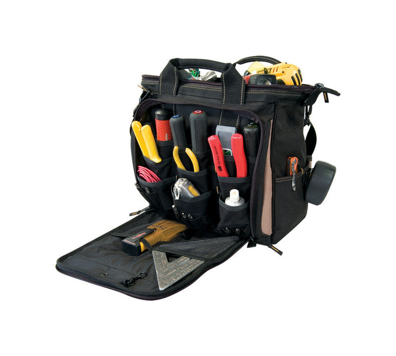 CLC 7 in. W X 13 in. H Polyester Tool Carrier 30 pocket Black/Tan 1 pc