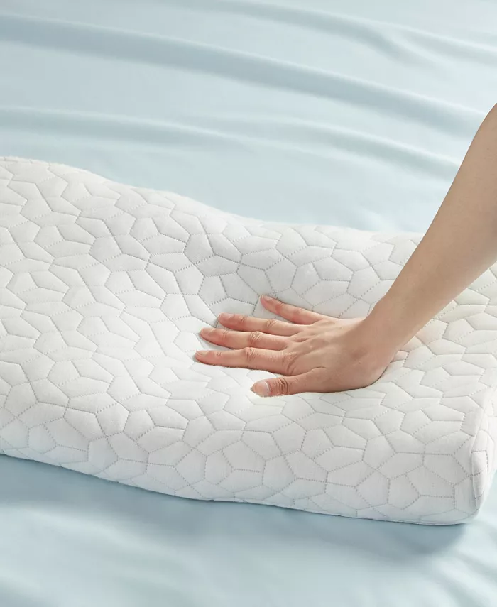 Sleep Philosophy Cooling Removable Rayon from Bamboo Cover Foam Pillow， Contour 22.5