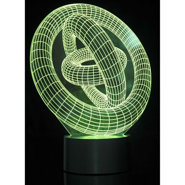 Link 3d Ring in ring Laser Cut Precision Multi Colored Led Night Light Lamp Great For Bedrooms Dorms Dens Offices And More