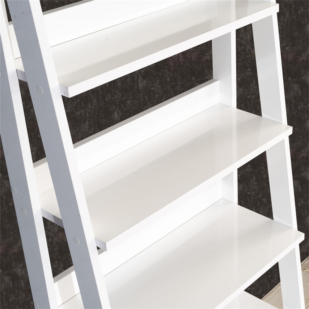 Bookshelf Bookcase with Storage Shelves Wood Frame for Office White