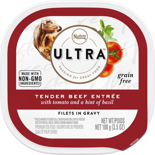 Nutro Ultra Grain-Free Filets in Gravy Tender Beef Entree Adult Wet Dog Food Trays