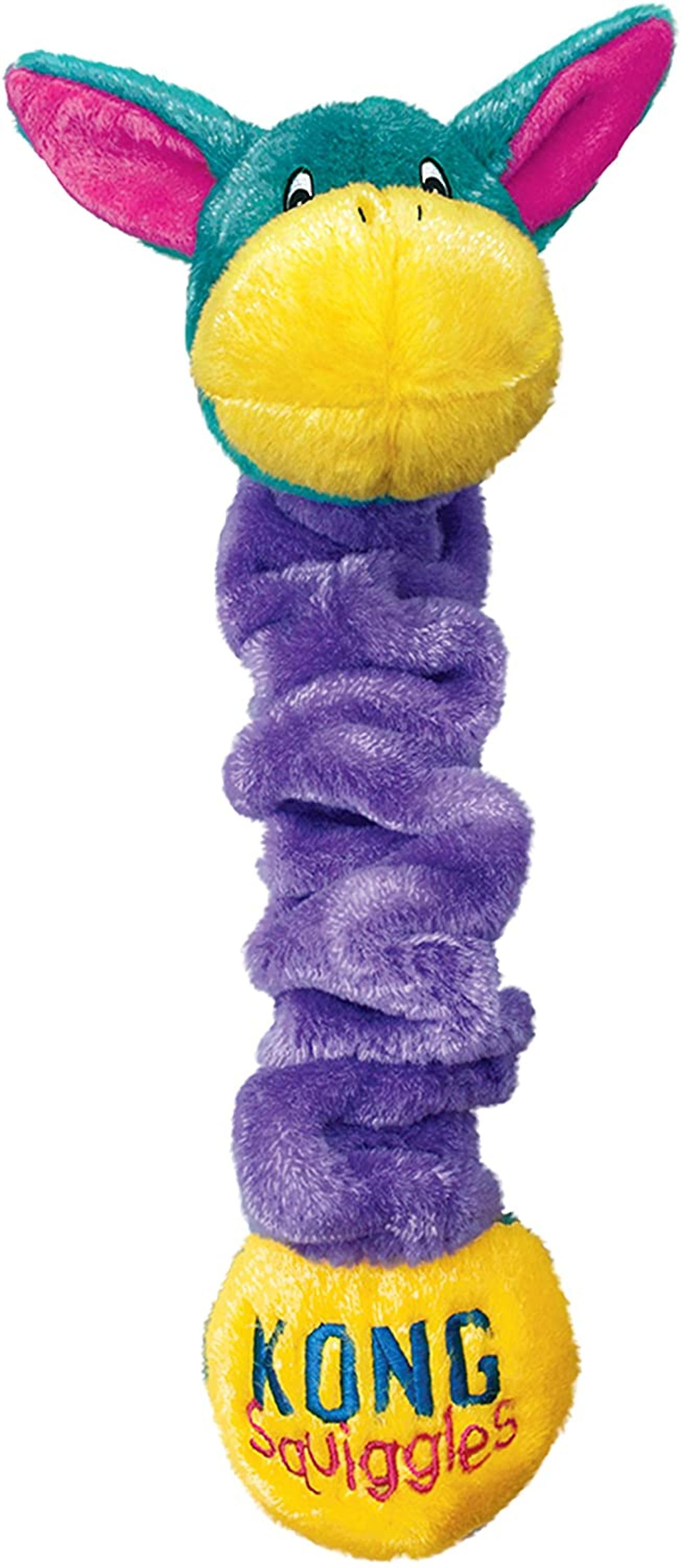 Kong Squiggles Stretchy Plush Dog Toy with Squeaker