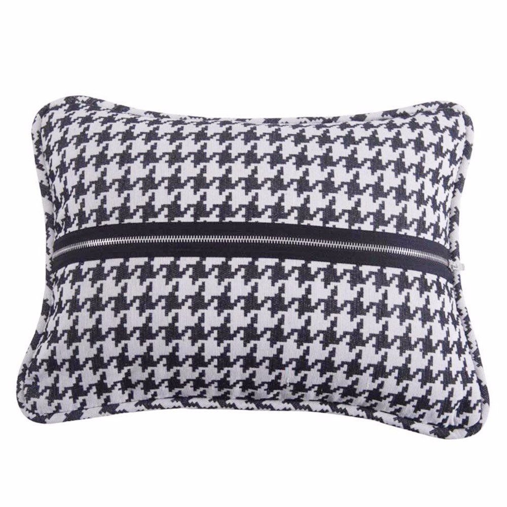 HiEnd Accents Hamilton Houndstooth Zipper Detailed Pillow  13\