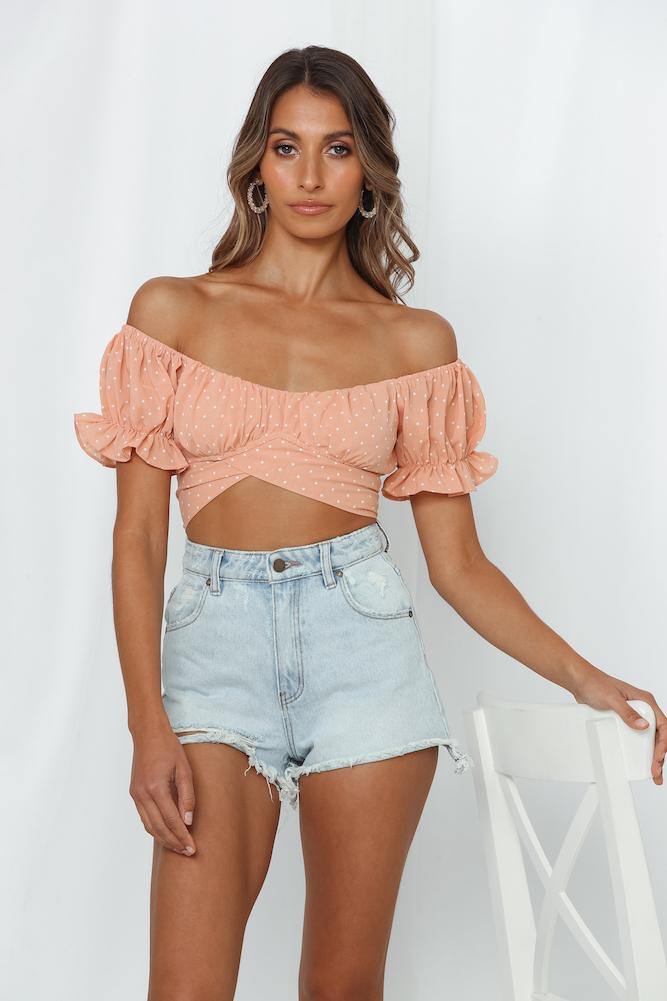 Little Ditty Crop Top Peach