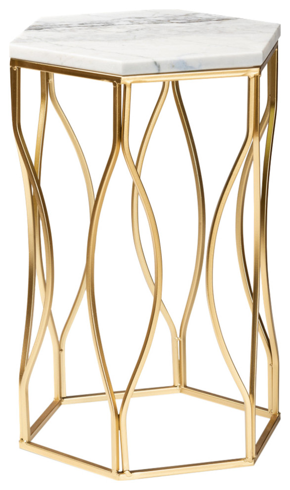 Octavio Contemporary End Table  Gold   Contemporary   Side Tables And End Tables   by Baxton Studio  Houzz