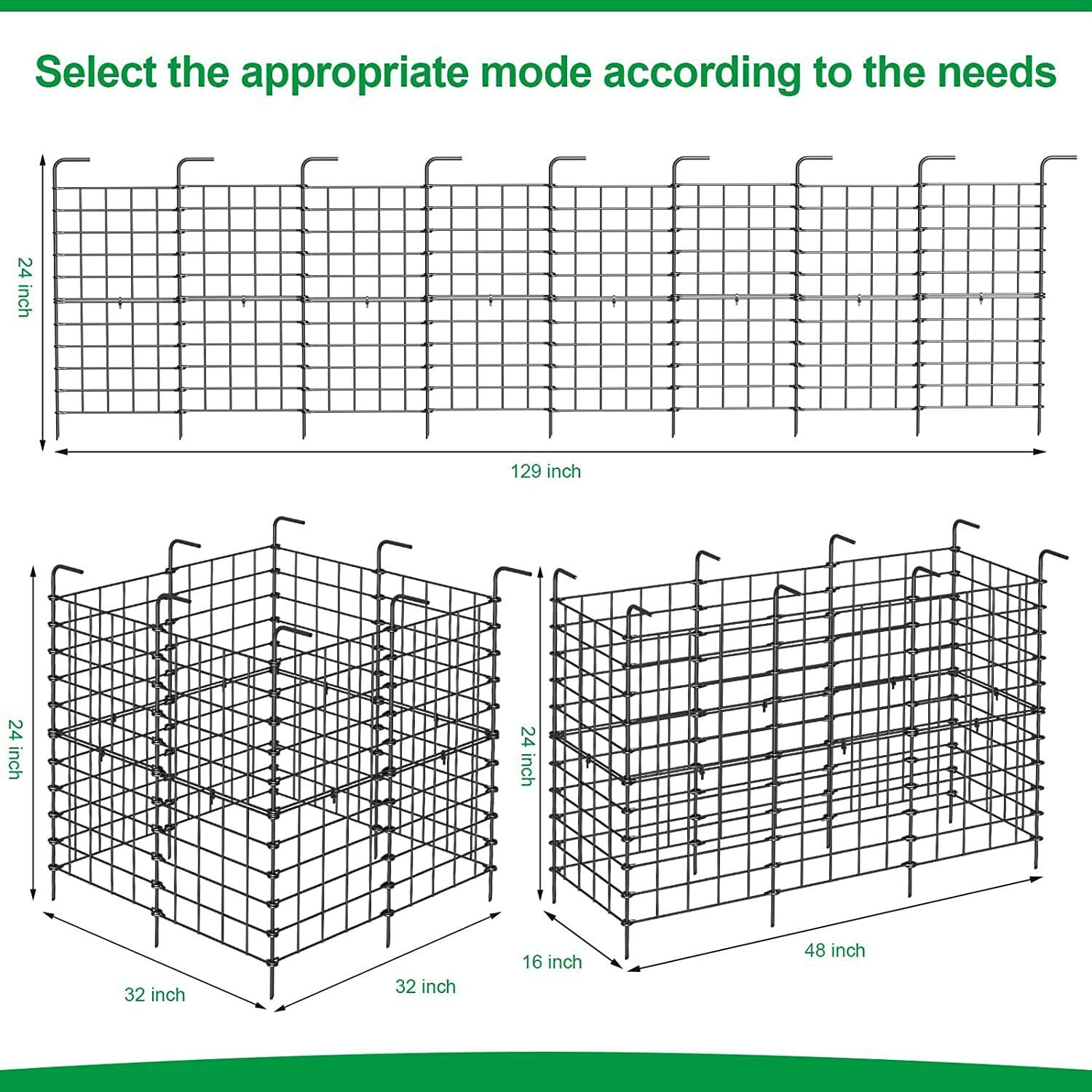 16Panels Barrier Metal Garden Border Folding Fence Pet Dog Kennel Outdoor Cage