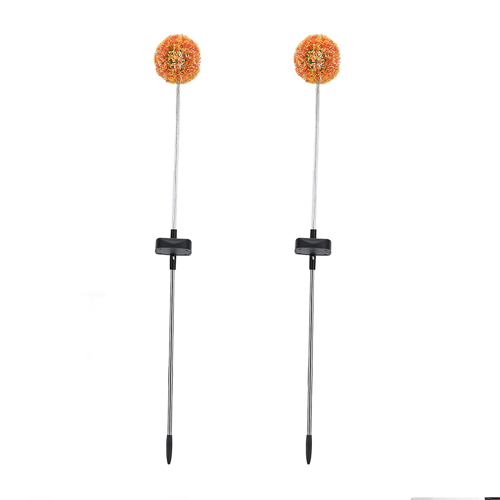 2set Solar Dandelions Garden Lights 6LED Colorful Outdoor Lawn Lamp for Patio Yard Balcony6LED Orange (2pcs)