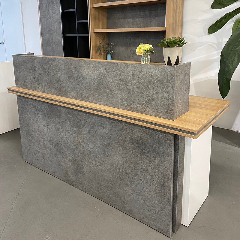 JARIN  Reception Desk 1.8M Right Panel - Carbon Grey & White Colour