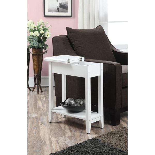 Copper Grove Aubrieta Narrow Flip Top Storage End Table