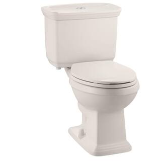 Glacier Bay 2-piece 1.0 GPF1.28 GPF High Efficiency Dual Flush Elongated Toilet in Biscuit Seat Included N2430E-BISC