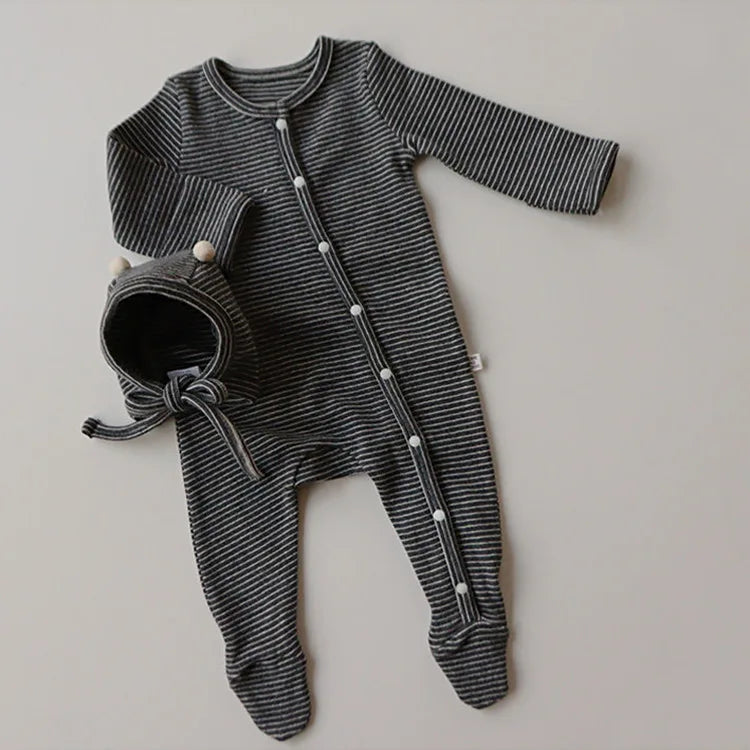 0-24M Newborn Kid Baby Boys Girls Winter Clothes Long Sleeve Striped Cotton Romper Cute Sweet Jumpsuit Baby Clothing Outfit