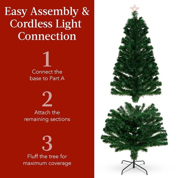 PreLit Fiber Optic Pine Christmas Tree w/ Multicolor and LED Lights