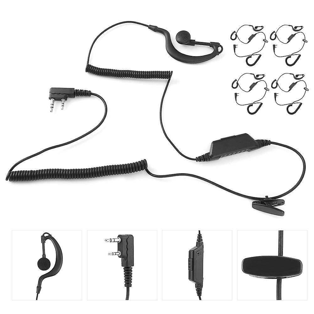 5pcs Earhook Type Walkietalkie Headsets With Doublecoiled Cable Earpiece For Kenwood