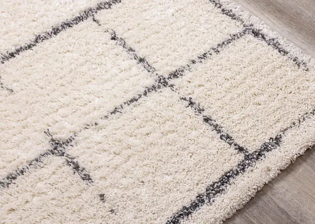 Rondo 5 x 8 Block Cream Gray Shag Rug