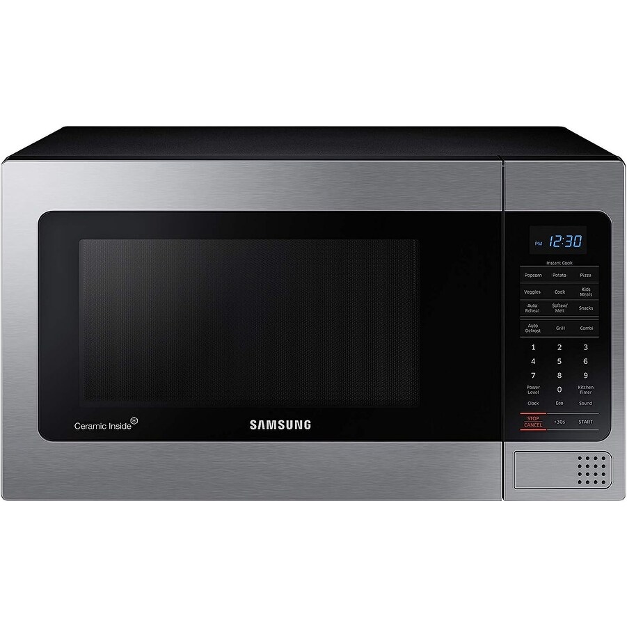 1.1 Cu Ft Countertop Microwave Oven w/ Grilling Element  Ceramic Enamel Interior  Auto Cook Options  1000 Watt