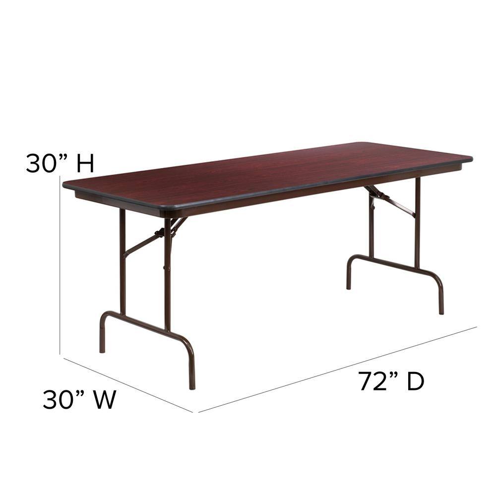 Carnegy Avenue 72 in. Mahogany Wood Table top Material Folding Banquet Tables CGA-YT-21755-MA-HD