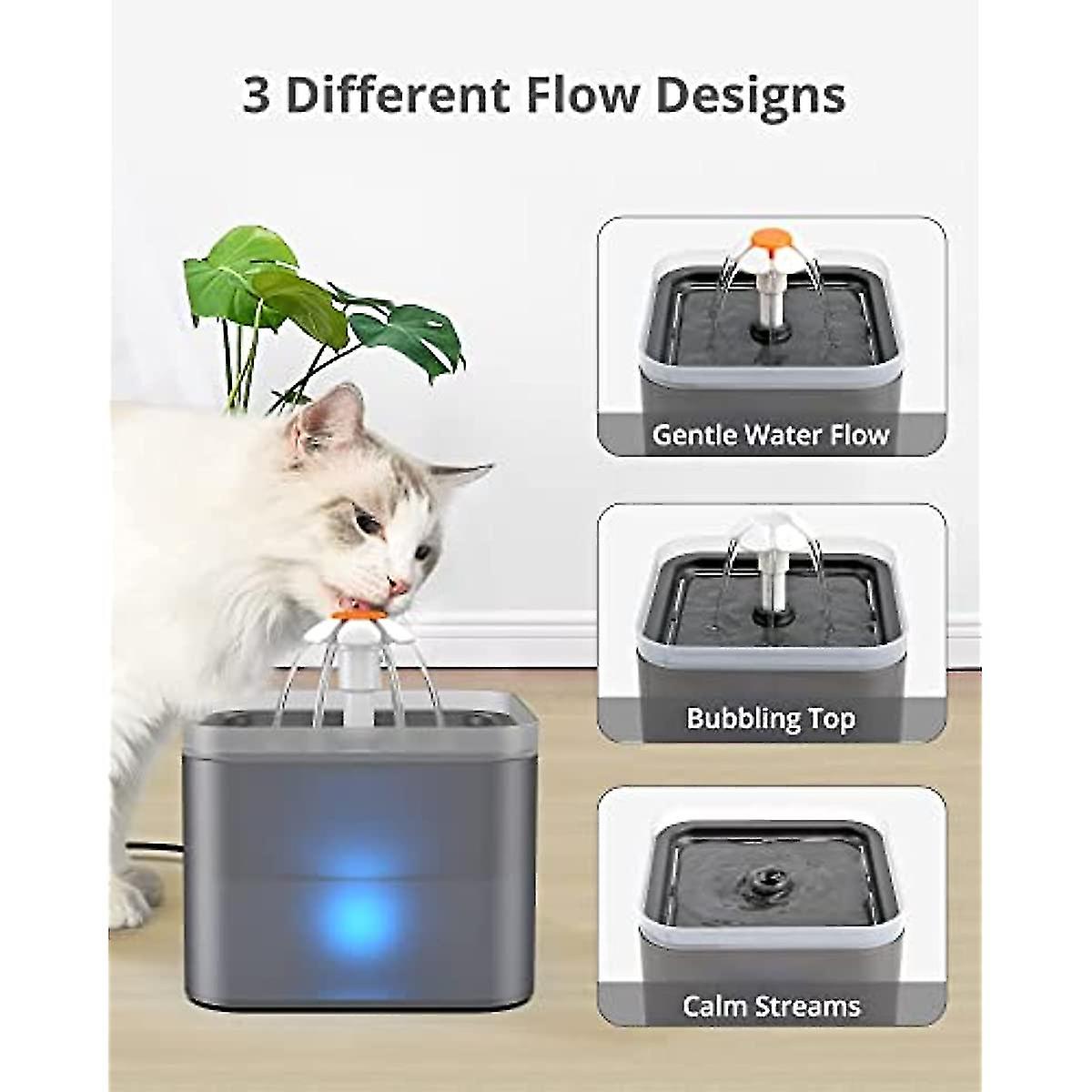 Pet Water Fountain  Cat Drinking Fountain With Led Light  Drinking Bowl For Cat And Small Dogs  Filter Included