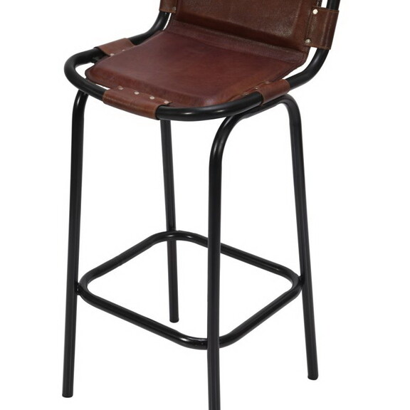 31 inch Bar Height Chair  Genuine Leather Upholste...