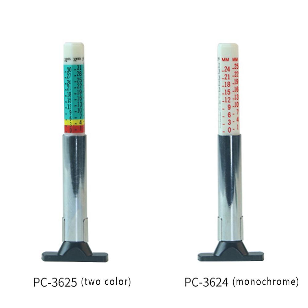 Tire Tread Depth Ruler Color Coded Car Wheel Pattern Depth Ruler 0-25mm Accurate Measuring Instrument Tire Pen Two Color