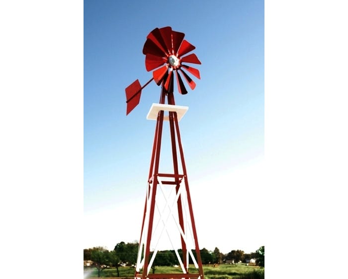 Outdoor Water Solutions Small Red/White Backyard Windmill BYW0059