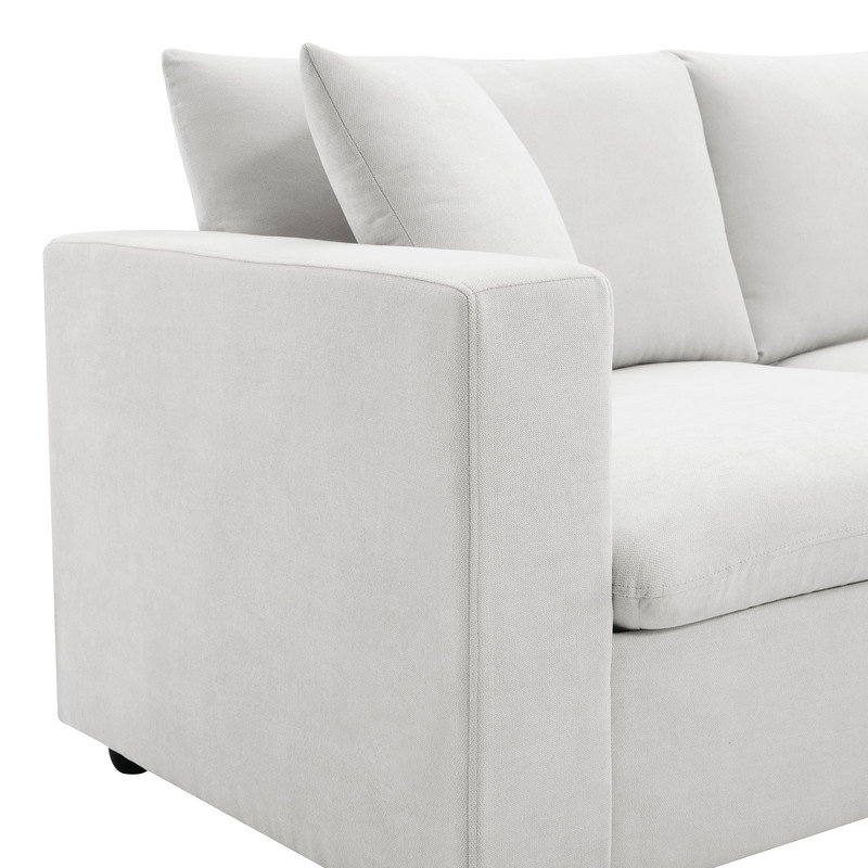 Convertible Sectional Sofa Couch  4 Seat L Shaped Sofa with Ottoman and 2 Free Pillows  Modern Sofa Couch for Living Room