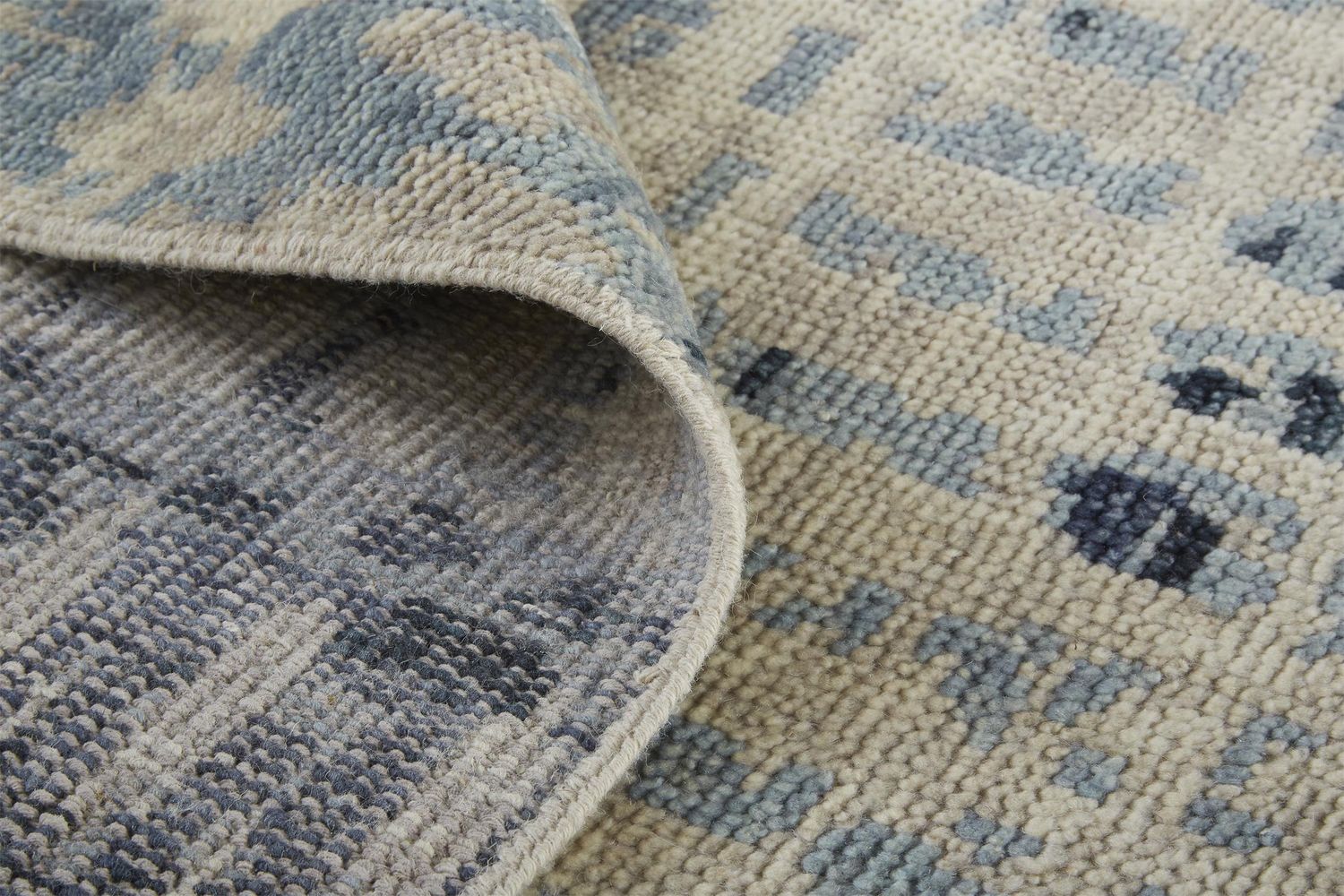 Scottsdale Hand Knotted Tan and Blue Rug by BD Fine