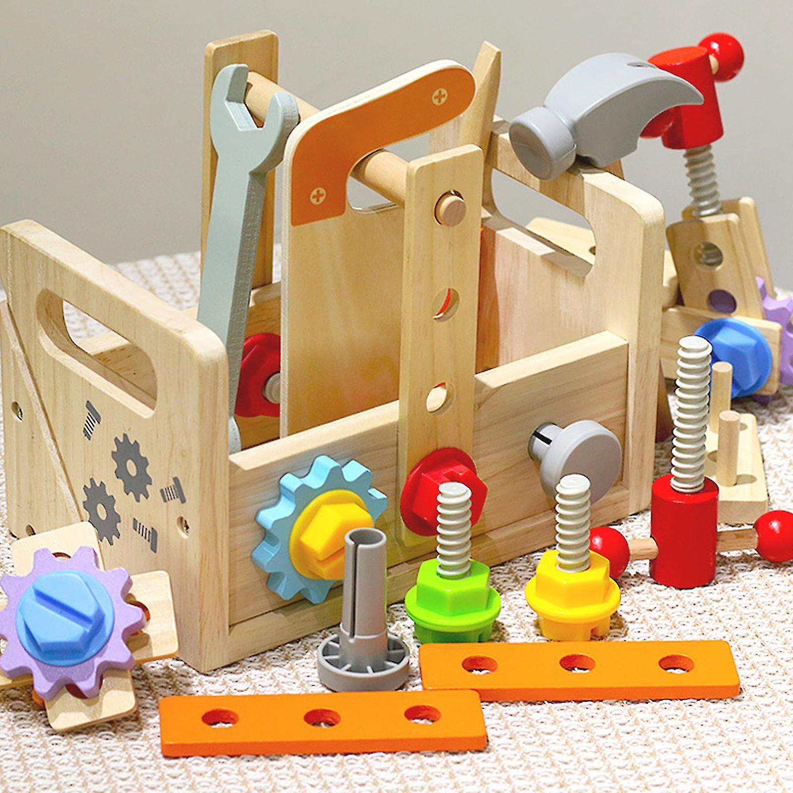 Children's Simulated Repair Kit Toys Wooden Toy Diy Creative Construction Preschool Learning Activities Gifts