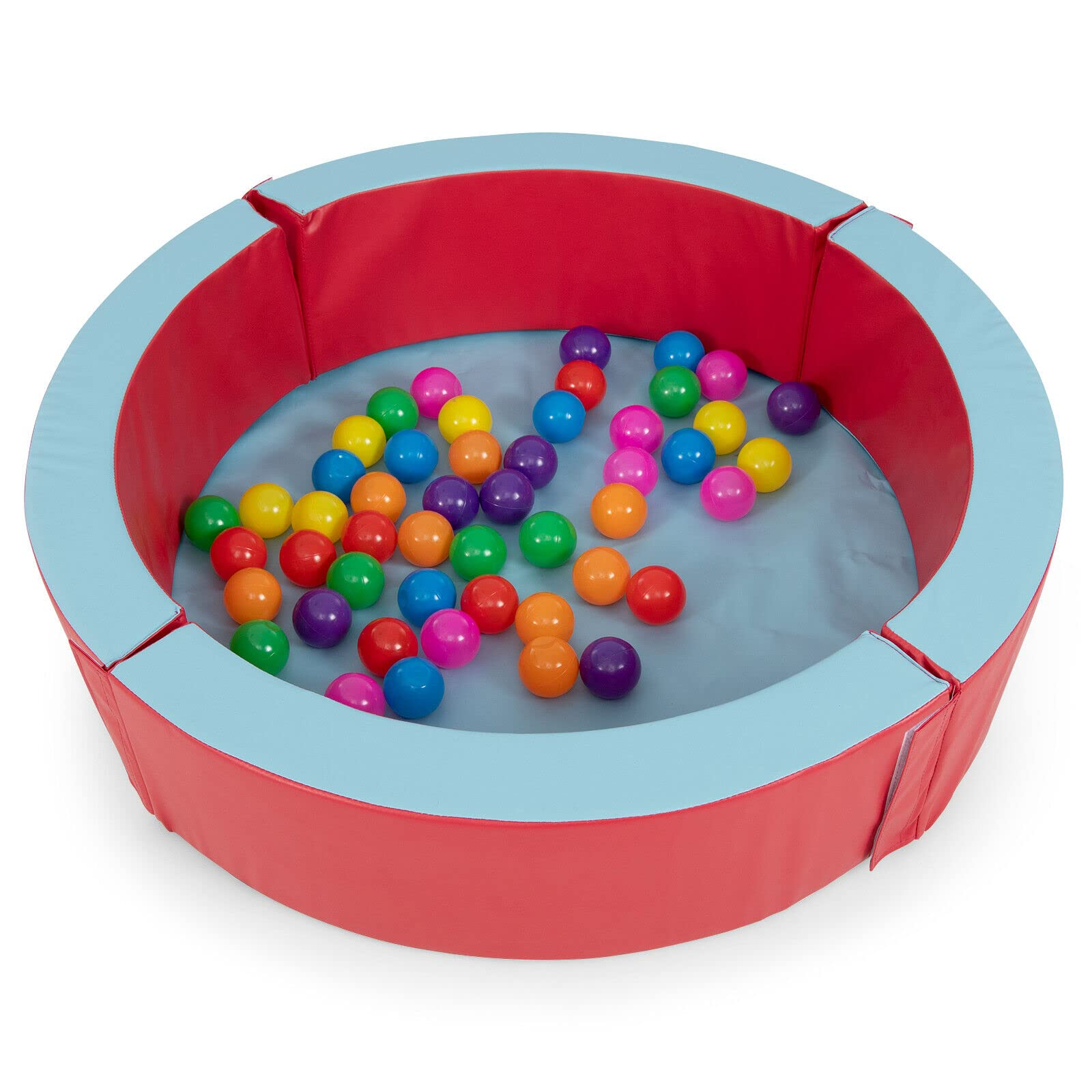 Costzon Foam Ball Pit, 44.5in Soft Round Ball Pool for Babies and Toddlers w/ 50 PCS Ocean Balls