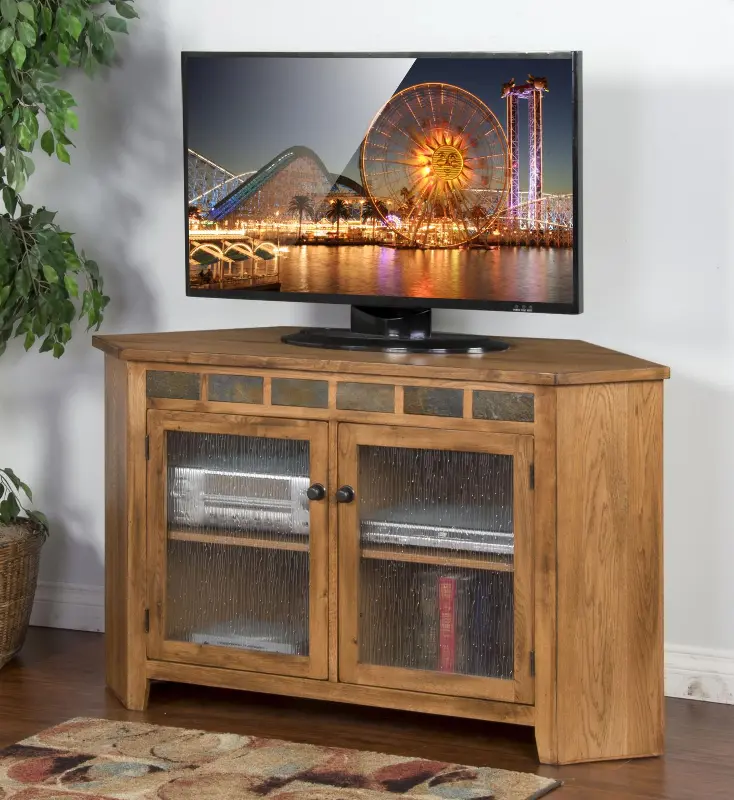 Sedona Brown Oak 55 Corner TV Stand