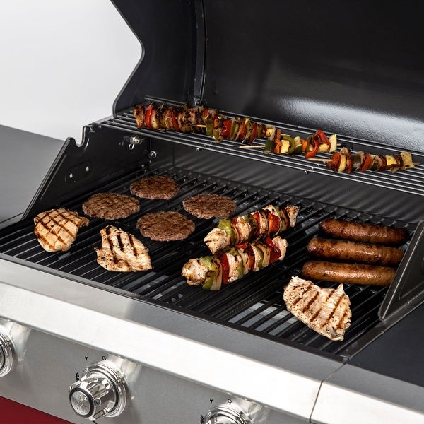 3 Burner Red Propane Gas Grill