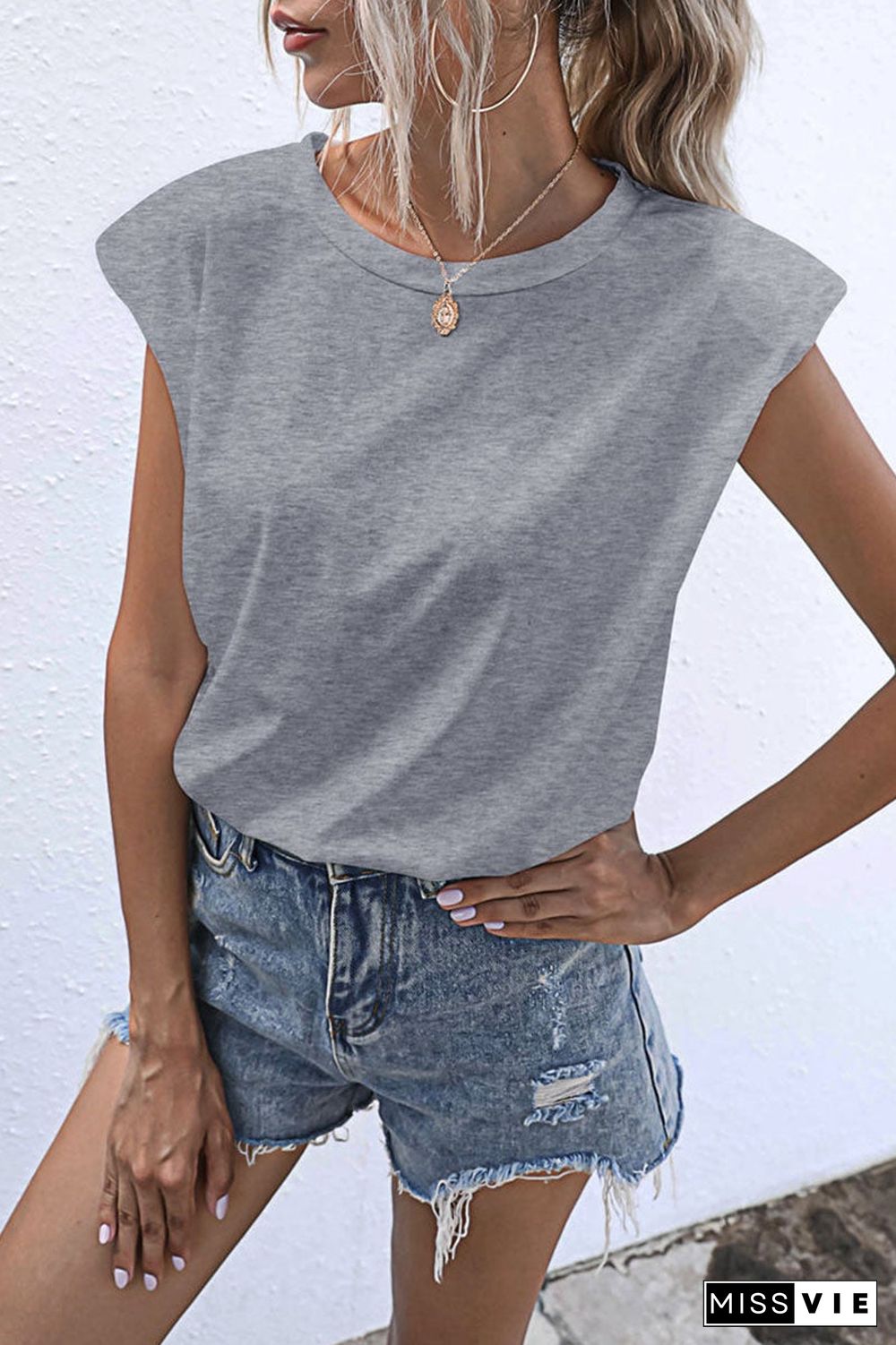 Casual Solid Split Joint O Neck T-Shirts(10 Colors)