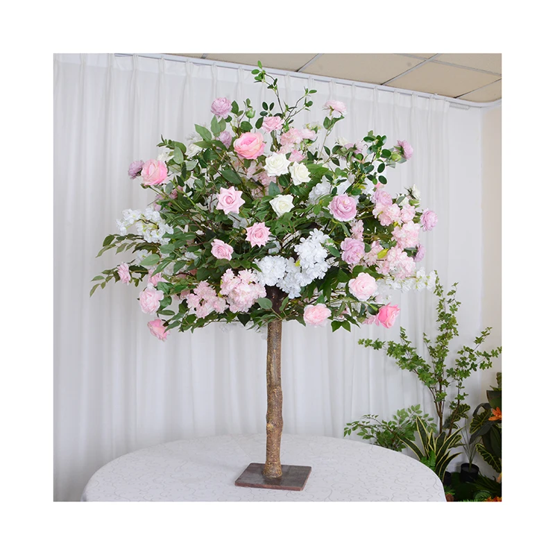 Hotel party outdoor indoor decoration rose artificial flowers tree artificial cherry blossom tree