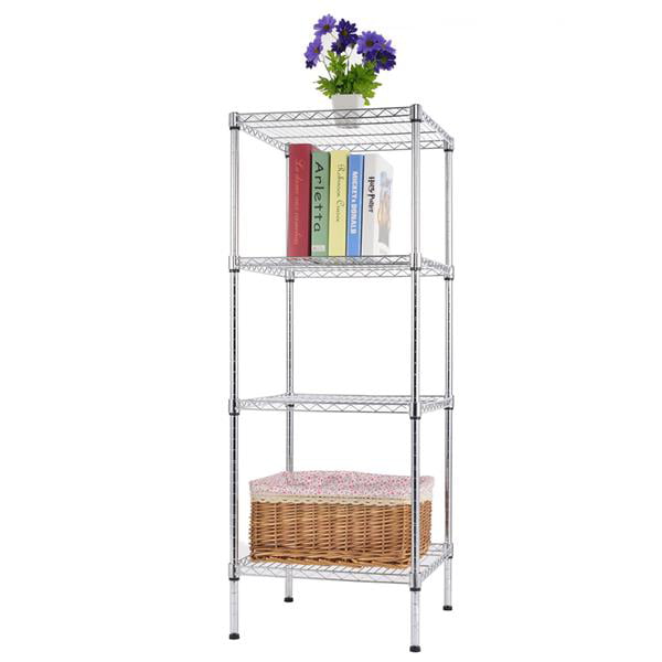 5-Tier Wire Shelving Storage Rack Thicken Steel Tube Shelf Wire Shelf Unit Rack Organizer for Garage Level Adjustable, Silver