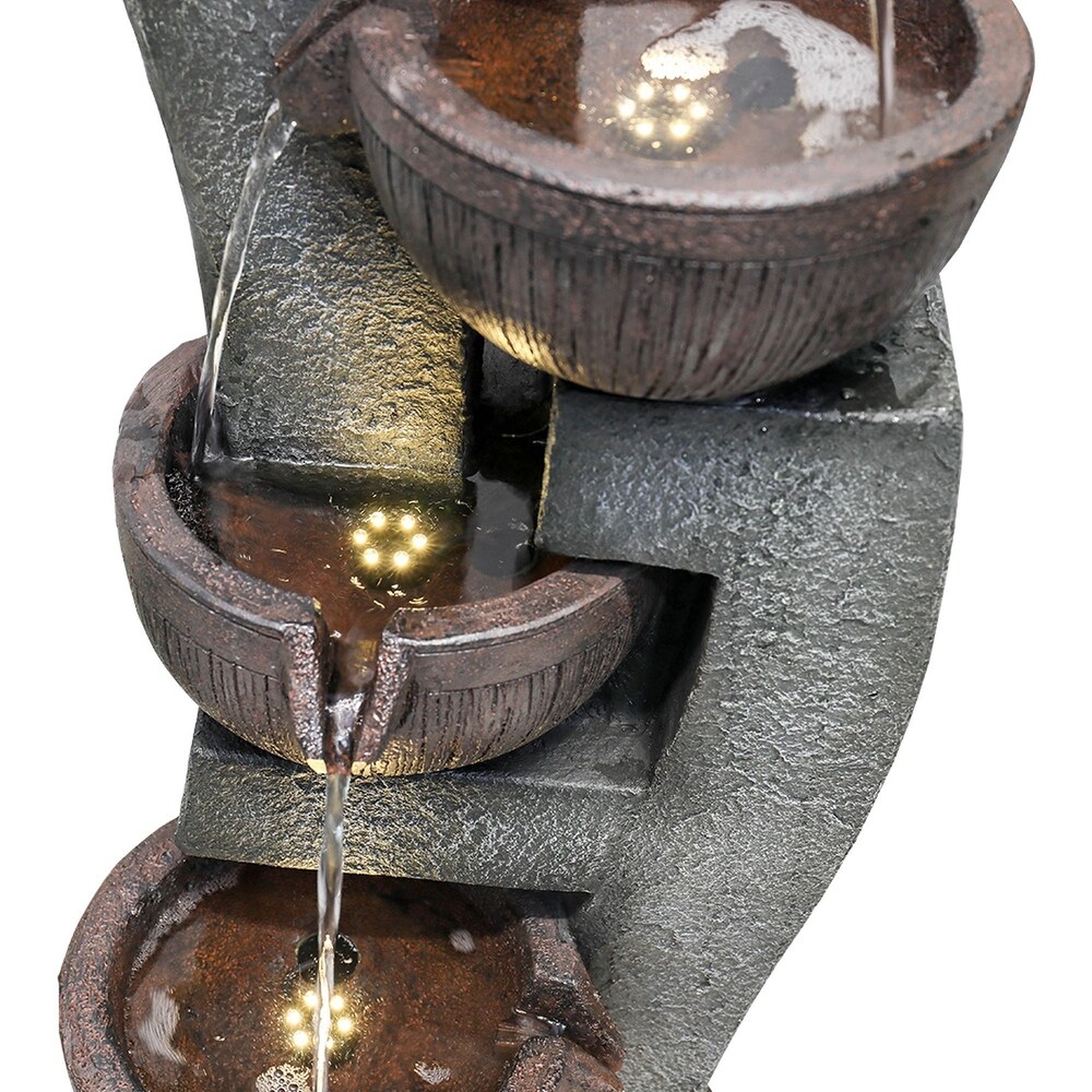 43.7'' Curving Water Fountain 5 Tier Resin Waterfall Outdoor